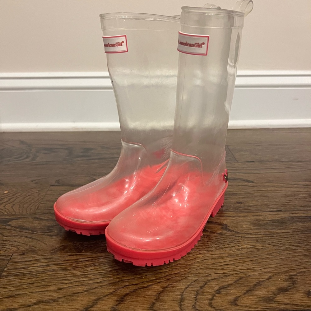 American Girl Rain Boots, Size 1-2, Peek-A-Boo Wellies